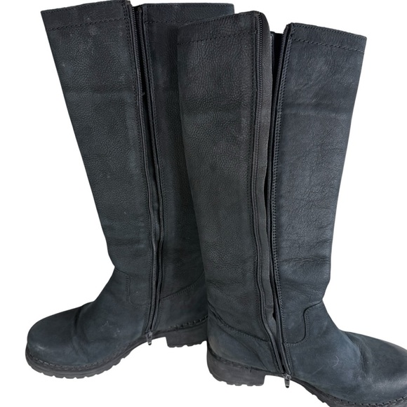 Greyder Black Leather‎ Tall Boots EU 37 US 6.5 Zip Side Closure Block Heel - Picture 6 of 16